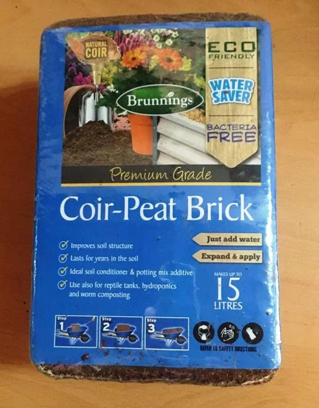 Coir-Peat Brick, ready to expand