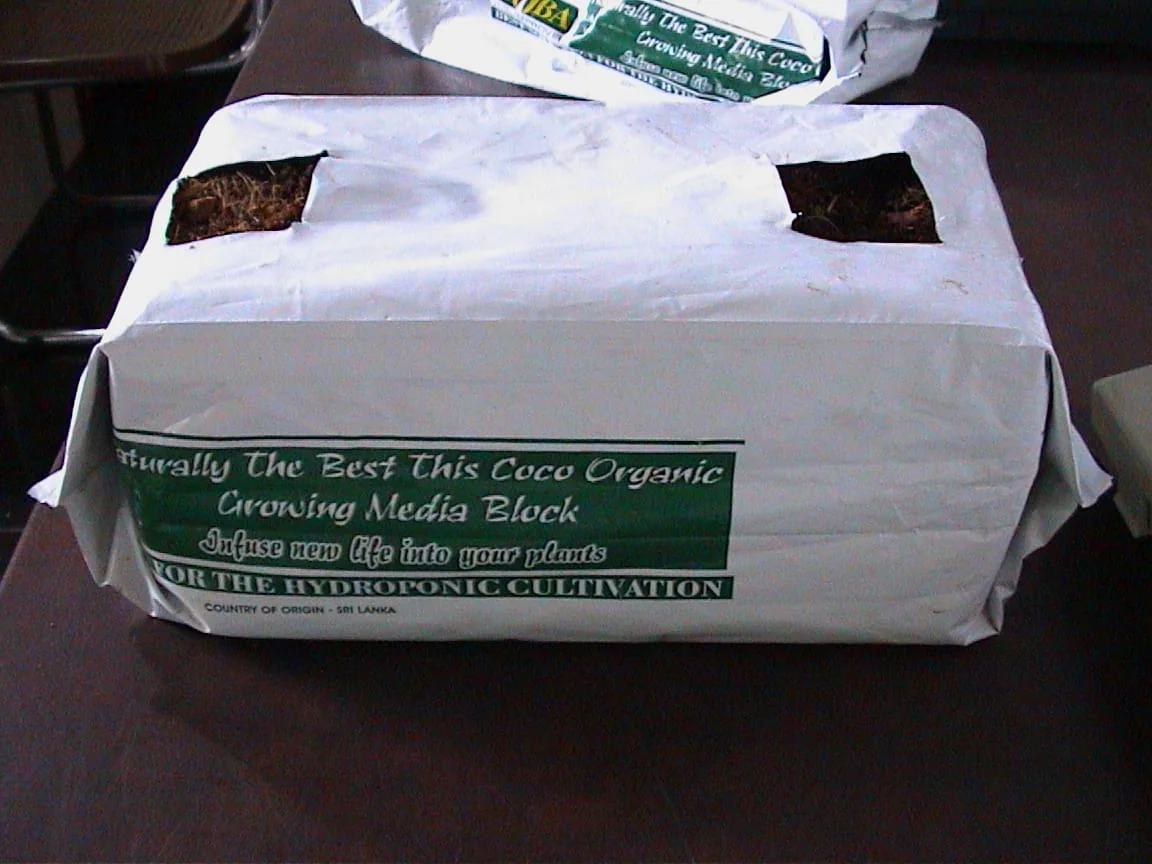 Grow bags packed for hydroponic cultivation